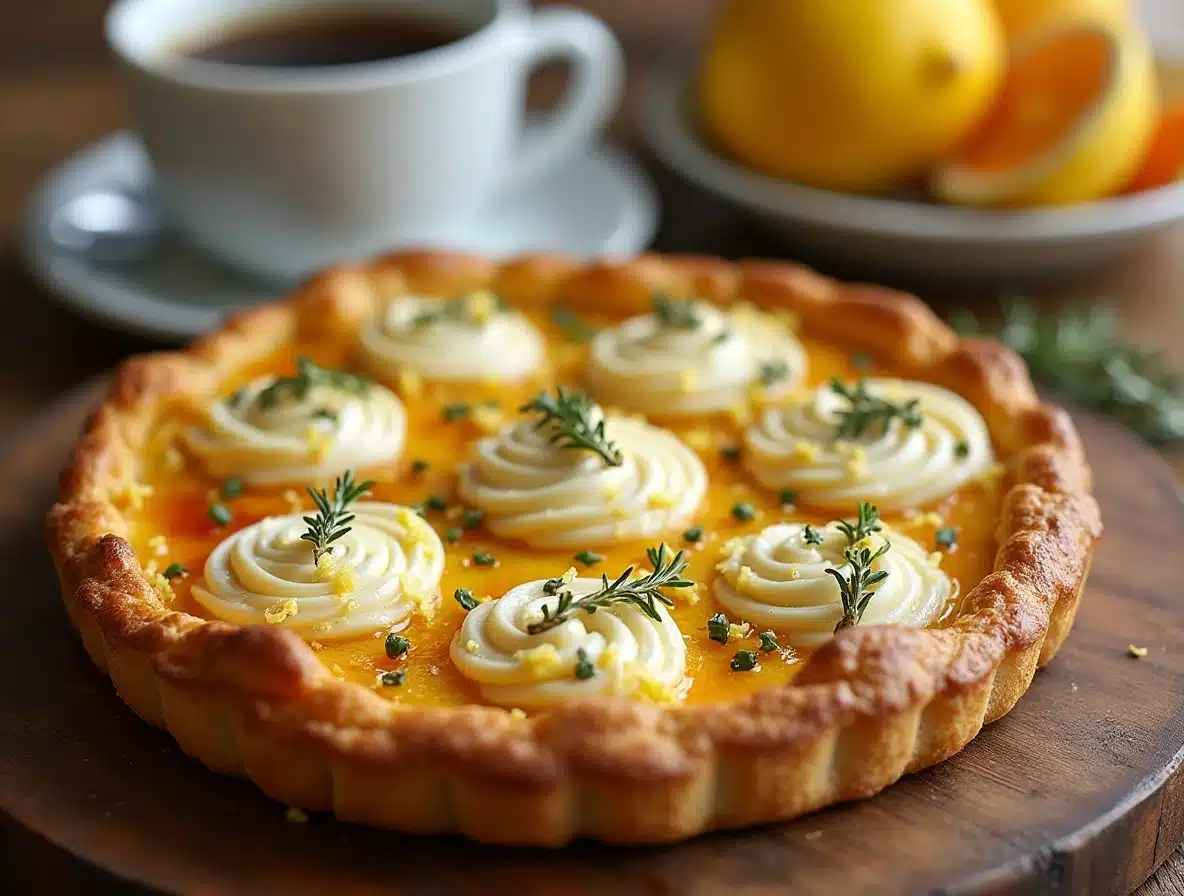 goat cheese and honey breakfast tart