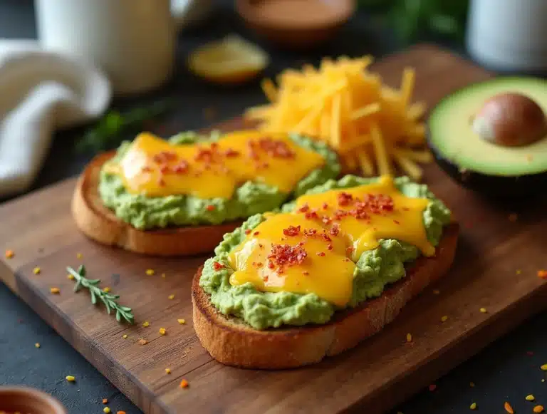 cheesy avocado toast