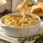 Creamy Mac Shells and Cheese in White Bow