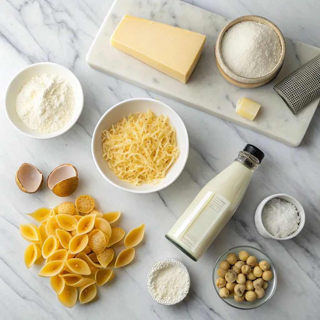 Ingredients for Mac Shells and Cheese
