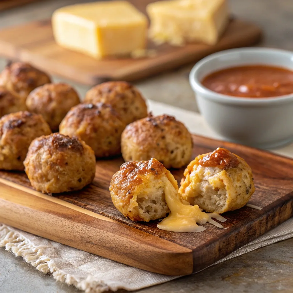 Cream Cheese Sausage Balls Freshly Baked