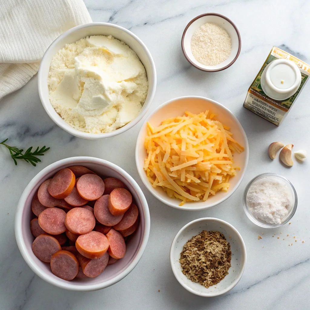 Ingredients for Sausage Balls with Cream Cheese