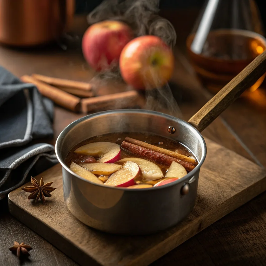  simmering apple peels for tea