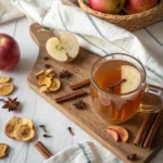 apple peel tea for weight loss in rustic setting