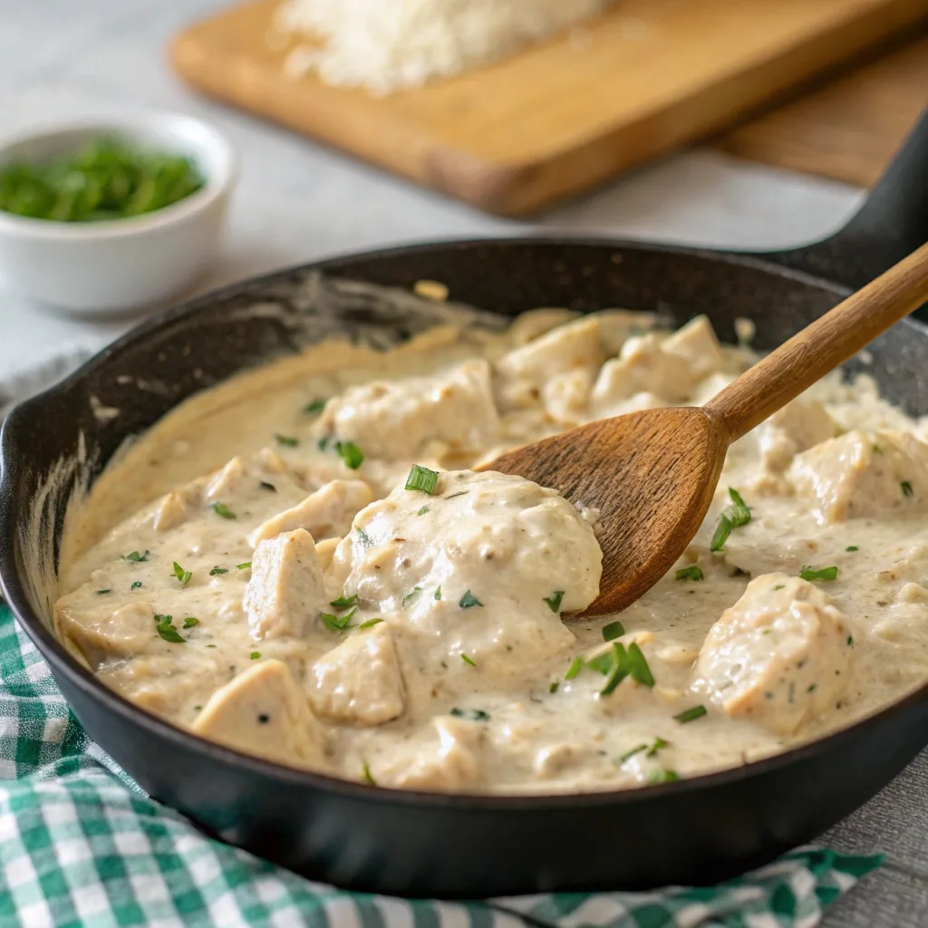 Cottage cheese blended into pot pie mixture