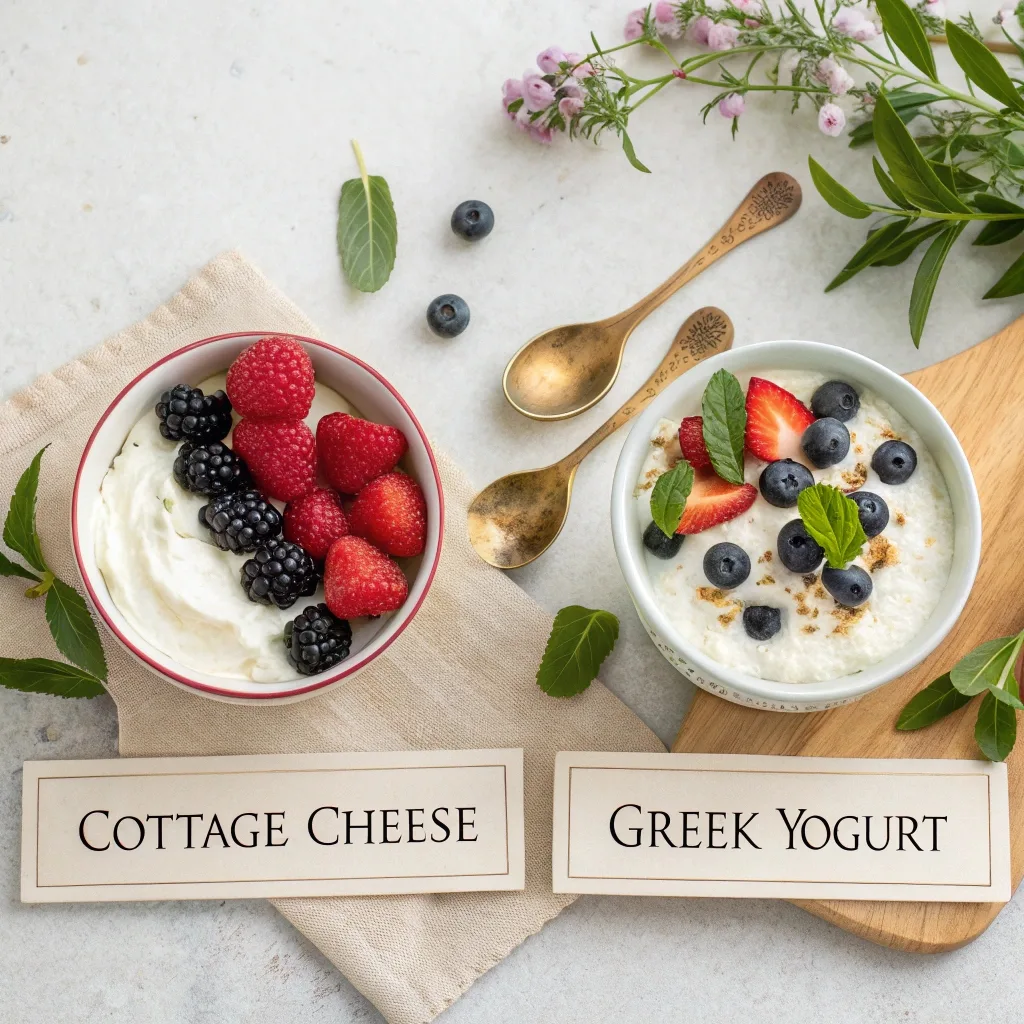 Cottage cheese and Greek yogurt ingredients