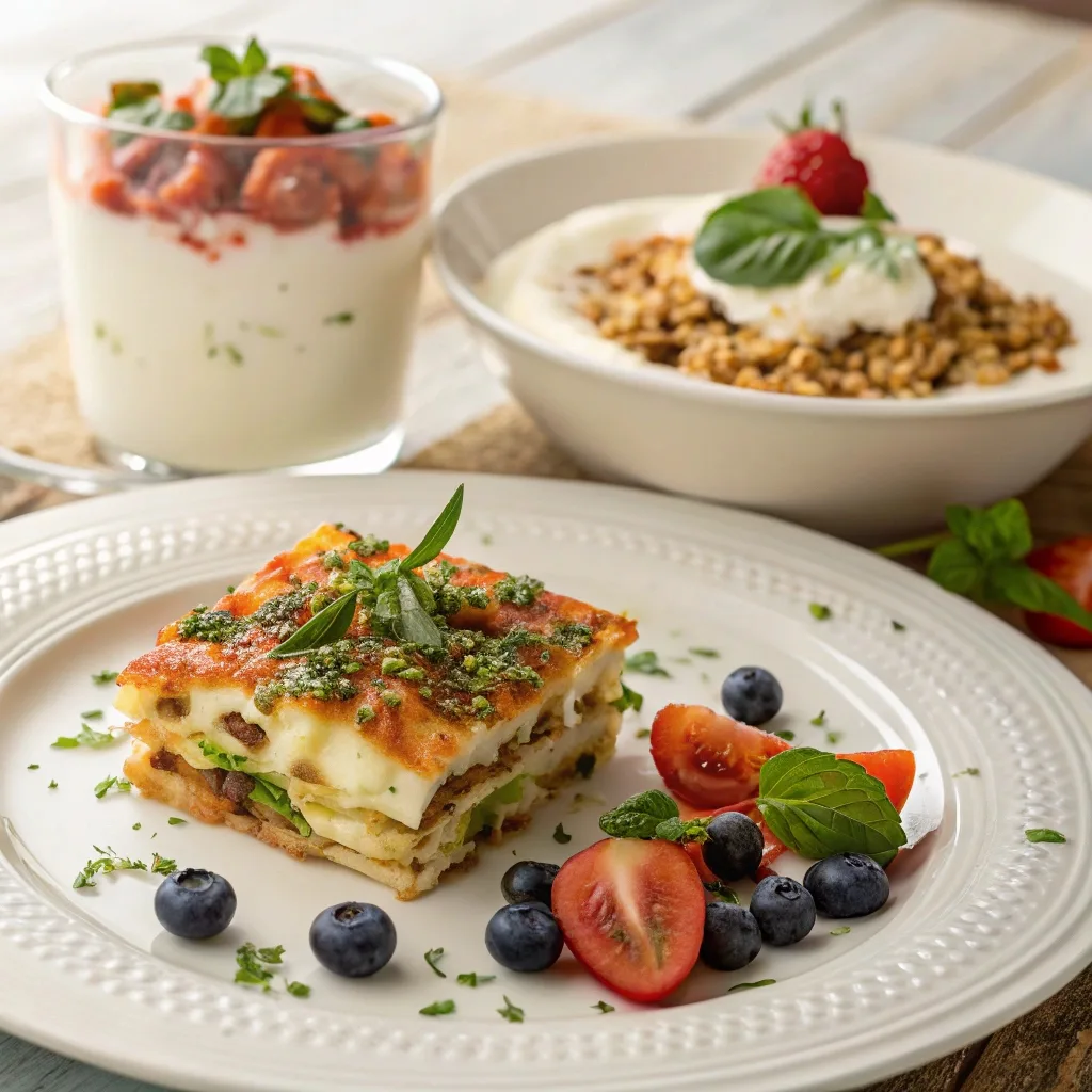 Greek yogurt sweet and cottage cheese savory