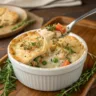 Served cottage cheese chicken pot pie bowl