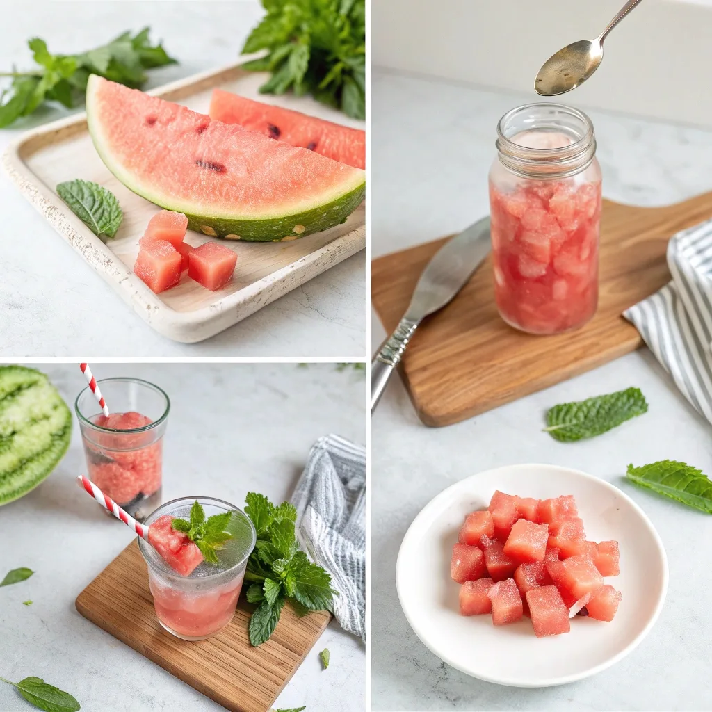 step-by-step watermelon mint detox water