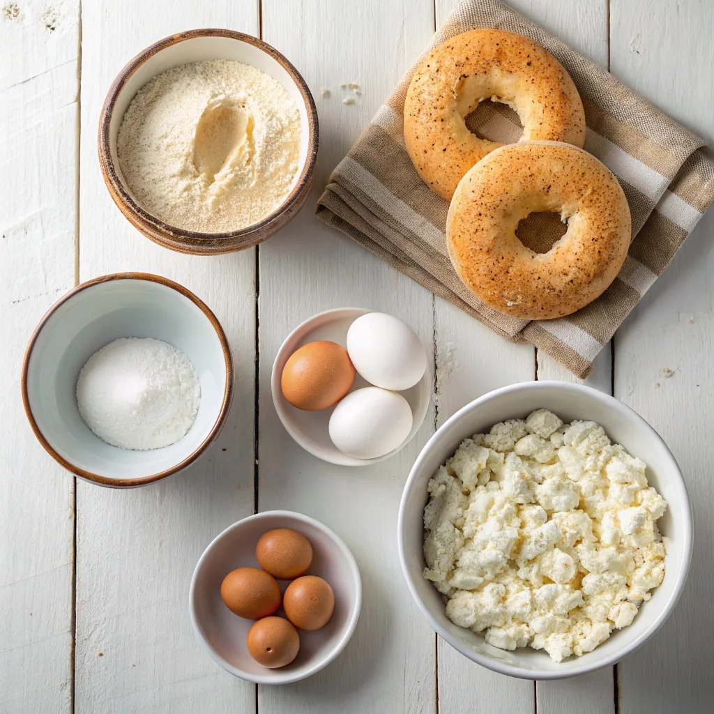 Ingredients for Keto Cottage Cheese Bagels