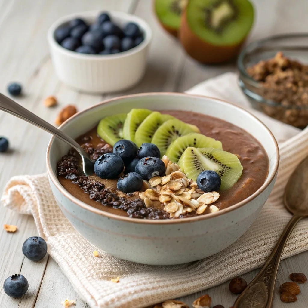 Spoonful of Fruity Chocolate Smoothie Bowl