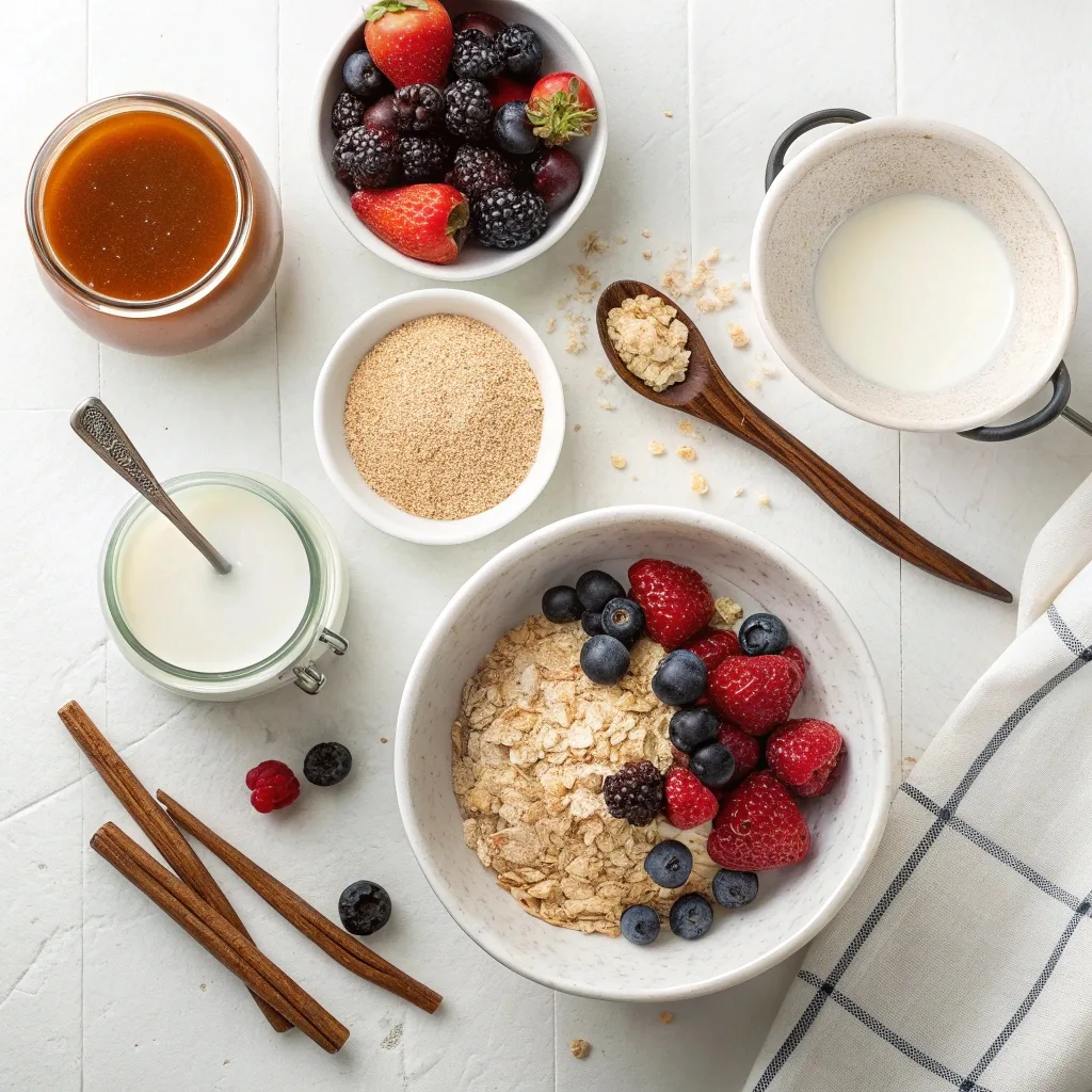 Ingredients for Berry Oatmeal Bake