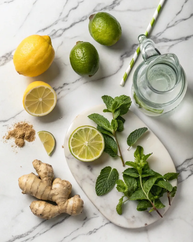 Ingredients for Natural Zepbound drink recipe