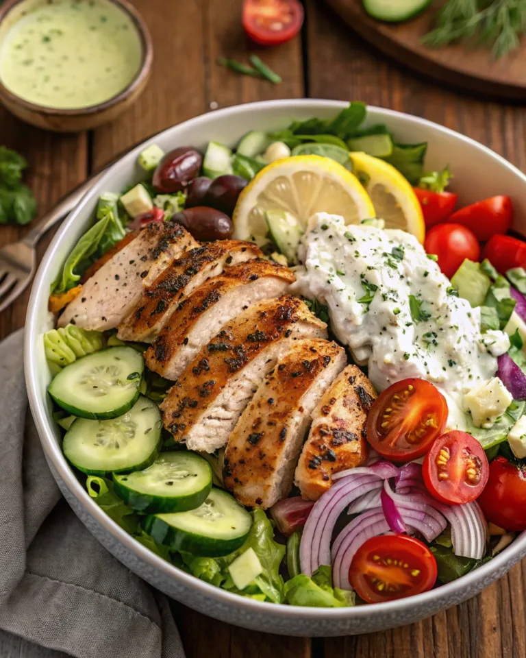 Greek Chicken Salad Bowl | 5-Star Fresh Meal Idea