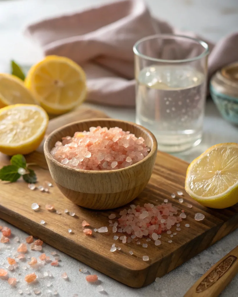 Ingredients for Oprah Pink Salt Trick for weight loss