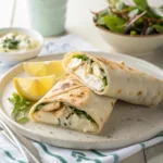 Served cottage cheese wraps on plate