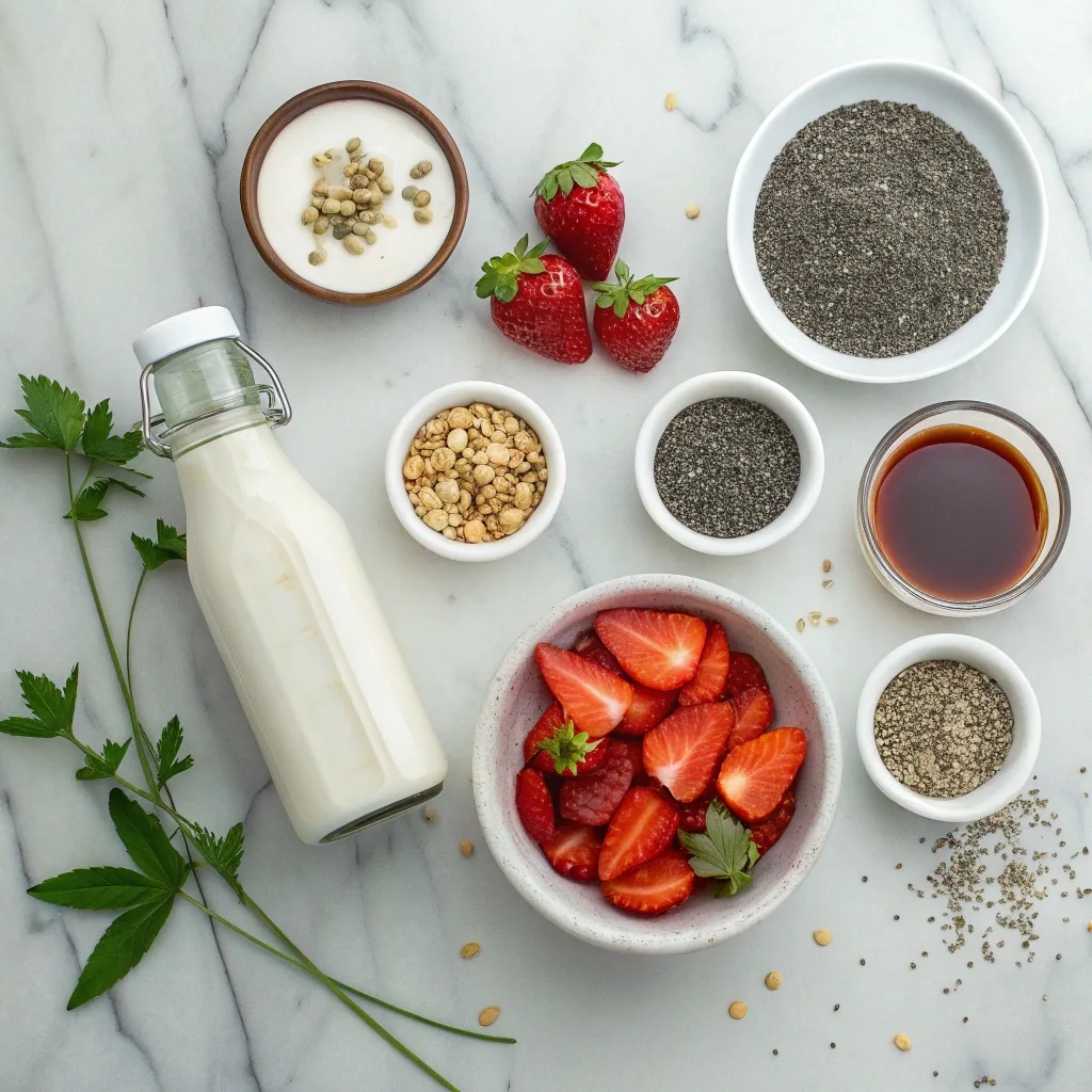 Ingredients for Strawberry Chia Pudding