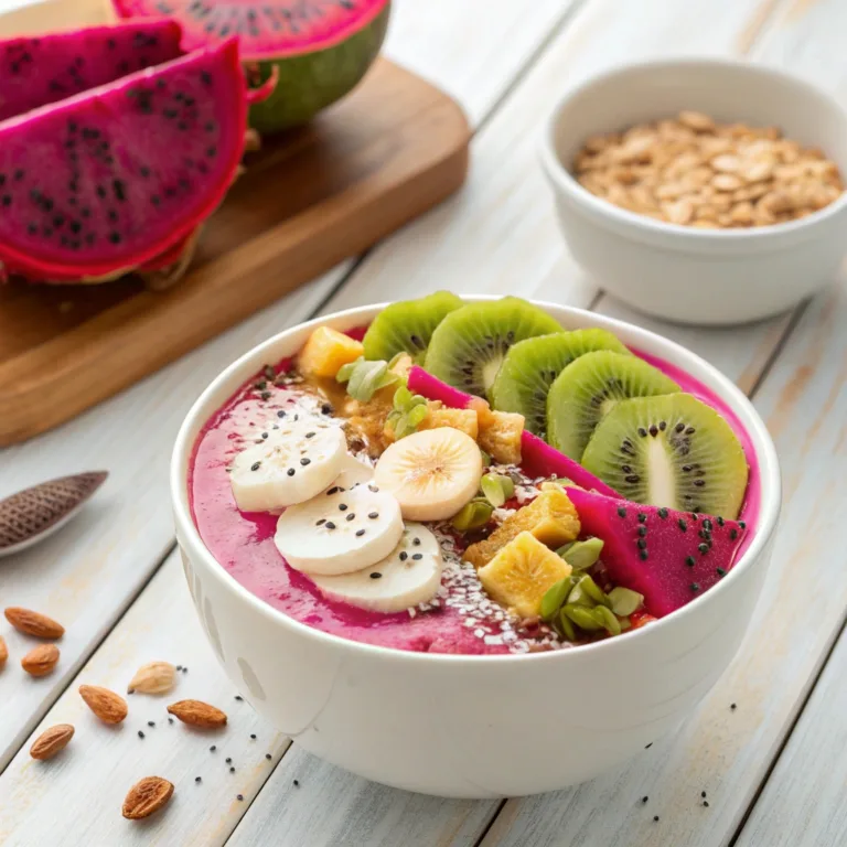 Tropical Dragon Fruit Bowl with Colorful Toppings