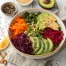 microbiome detox salad with colorful gut-friendly ingredients
